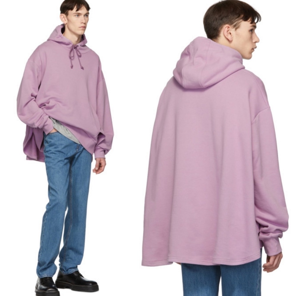 Matthew Adams Dolan Mens Oversized Hoodie S Purple Cotton Pullover Casual Unisex